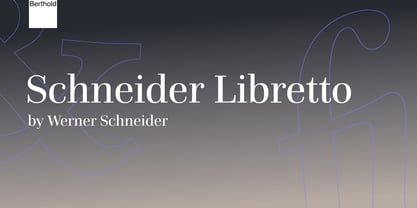 Schneider-Libretto Font Poster 1